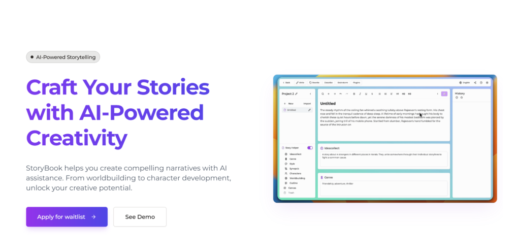 Storybook: Craft Your Stories with AI-Powered Creativity
